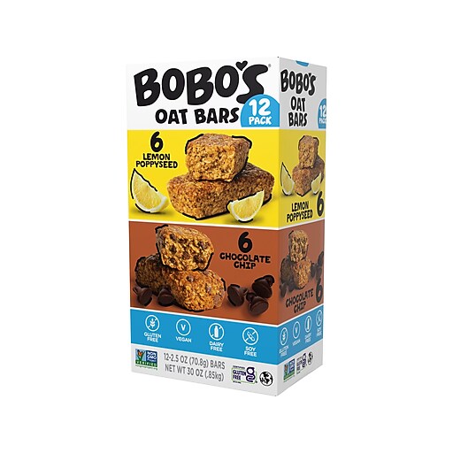 Bobo's GlutenFree Oat Bars, Lemon Poppy Seed/Chocolate Chip, 2.5 oz