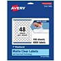 Avery Laser/Inkjet Burst Multipurpose Labels, 1", Clear, 4800/Box (94606)~#|#~600C5E98-1629-4E75-86C20359F8CC862D_sc7