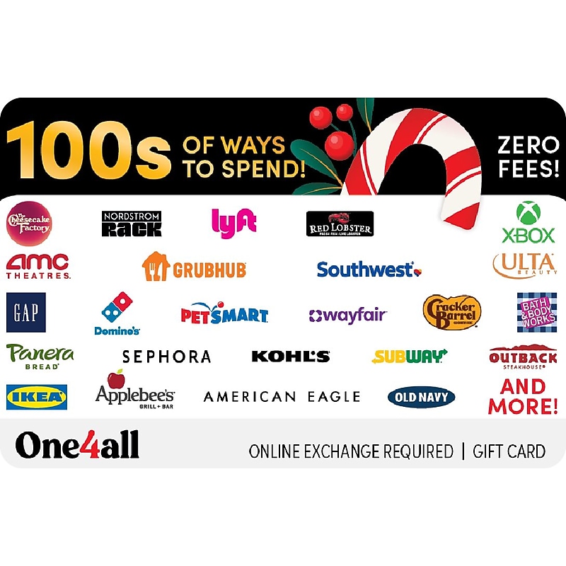 One4All Holiday $100.00 Gift Card, Email Delivery (1025846B10000) image 1