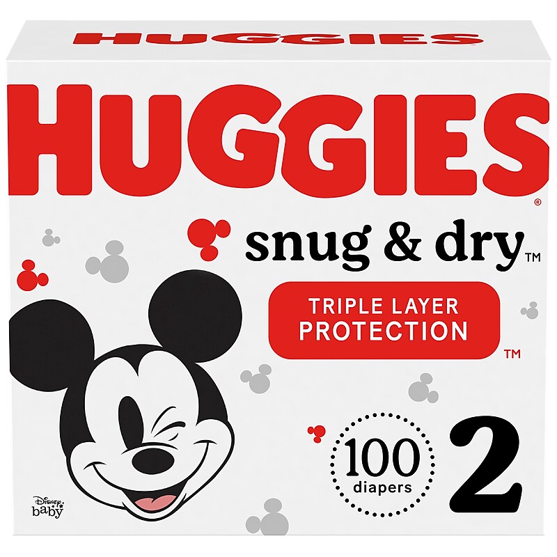 Huggies Snug & Dry Diapers, Size 2, 100 Count (54646) image 1