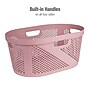 Mind Reader 10.57-Gallon Laundry Basket with Handles, Plastic, Pink, 2/Set (2HHAMP40-PNK)~#|#~60180229-5480-440E-8FBA766295C56E10_sc7