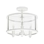 Lalia Home 3-Light 13" Farmhouse Glass and Metallic Accented LED Semi-flushmount, Matte White (LHM-1000-WH)~#|#~6019D6AC-E675-4BE6-843120BDB08EAB69_sc7