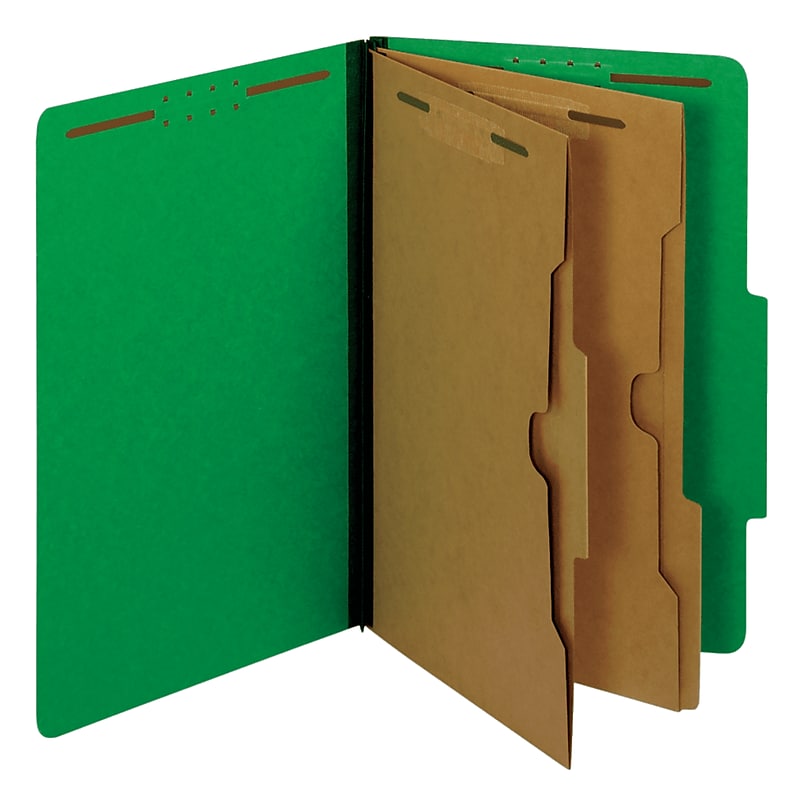 Pendaflex Reinforced Classification Folder, 2-Dividers, 2 1/2" Expansion, Legal Size, Dark Green, 10/Box (29083P) image 1