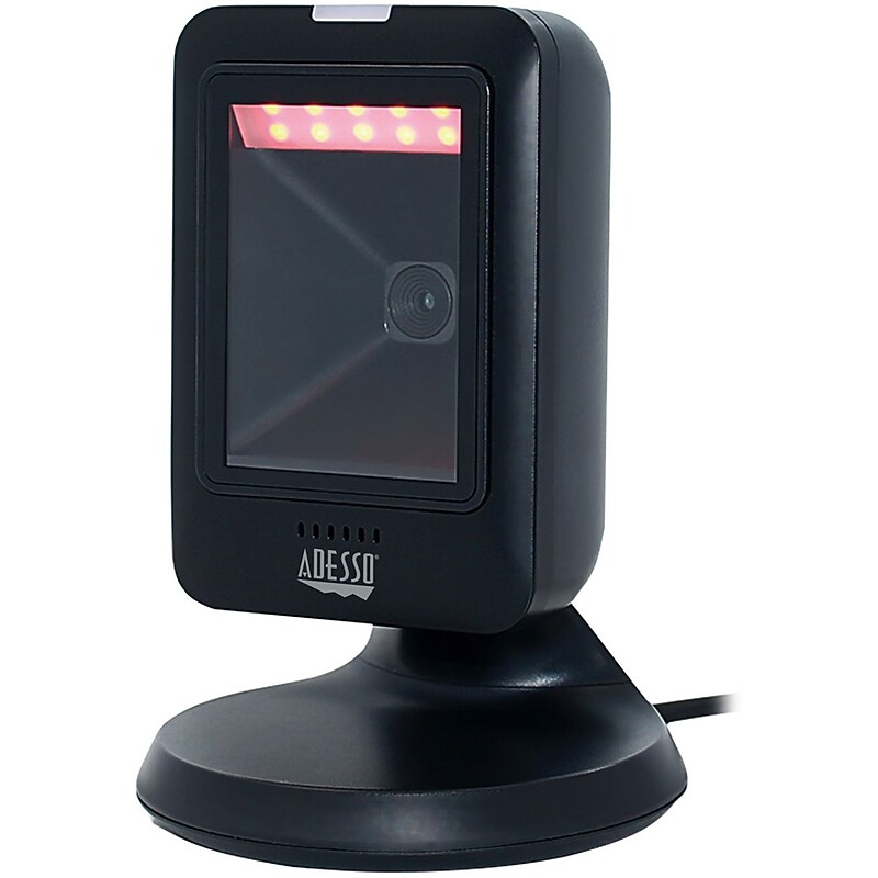 Adesso NuScan 2800U 1D/2D Imager Barcode Scanner, Mounted (Hands-Free Desktop) image 1