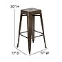 Flash Furniture Cierra Industrial Metal Indoor Bar Height Stools without Back, Gunmetal/Black, 4-Pieces/Pack (4ET32030GNRPL2B)~#|#~6026C28C-05CD-42F8-8690007E48799BBB_sc7