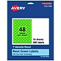 Avery Laser/Inkjet Multipurpose Circle Labels, 1" Dia., Neon Green, 480/Pack (94500)~#|#~602CDA09-9E86-43B9-8C586325D88539B4_sc7
