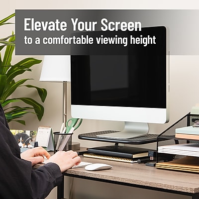 Mind Reader Ventilated Monitor Stand, Holds up to 44 lbs., Up to 19″ Monitors, Black, 2/Pack (2METMONST-BLK) Sansujyuku sansujyuku.com