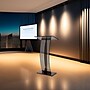 AdirOffice 47" Speaker Podium Lectern, Transparent Black (661-03-BLK)~#|#~60441068-5E2B-4CD2-90CB8C920845D6D5_sc7