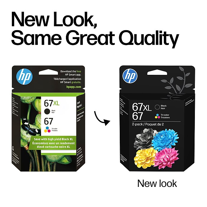 HP 67XL/67 Black High Yield and Tri-Color Standard Yield Ink