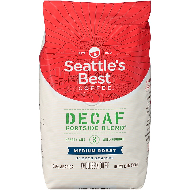 Seattle's Best Coffee Signature Blend No.3 Decaf Whole Bean Coffee, Medium Roast, 12 oz. (11008565) image 1