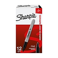 12-Count Sharpie Permanent Marker, Fine Tip, Black Deals
