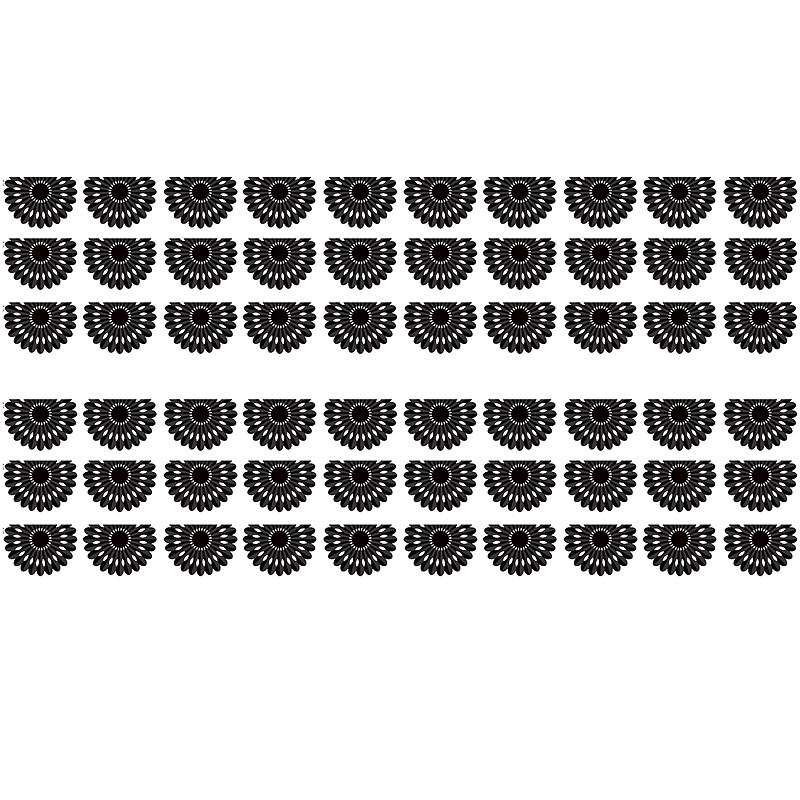 Teacher Created Resources Die-Cut Border Trim, 2.75" x 2.92', Black and White Fiesta, 12/Pack, 6 Packs/Bundle (TCR6107-6) image 1