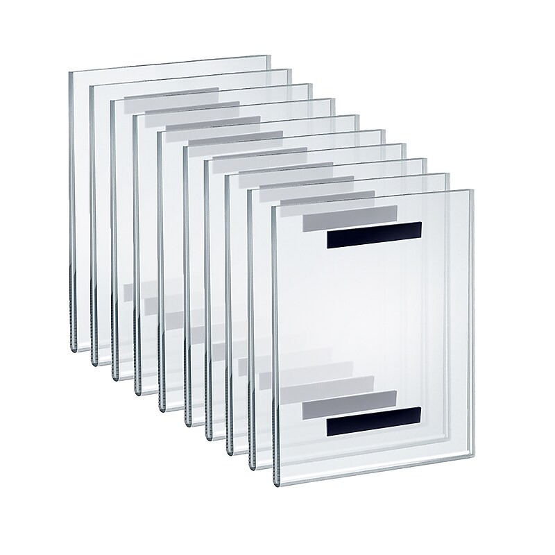 Azar Sign Holder, 8” x 10”, Vertical, Wall Mounted, Clear Acrylic, 10/Pack (129925) image 1