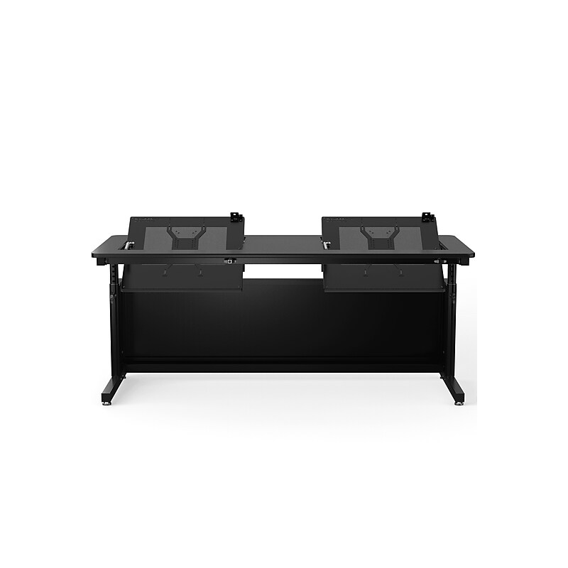 VersaDesk Revolution 72"W Manual Adjustable Standing Computer Table, Black (RST7230-BB) image 1