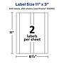 Avery Laser/Inkjet Rectangle Multipurpose Labels, 11" x 3", White, 500 Labels/Box (94265)~#|#~60774EFA-28CB-4642-8CA7431AFF30DD8D_sc7