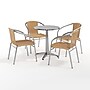 Flash Furniture Lila Indoor-Outdoor Table Set with 4 Chairs, 23.5" x 23.5", Aluminum/Beige (TLH24RD020BGCH4)~#|#~60784AD8-31C2-45A9-A58E3EBD89E0AACC_sc7