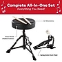 Hey Play Kids Drum Set with Throne Stool, Black, 3 Pieces/Set (80-TT0078-BK)~#|#~607B1129-4766-4F27-BDC0F5BFA41CAC22_sc7