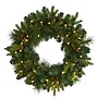 Nearly Natural 24-in Mixed Pine Artificial Christmas Wreath with 35 Clear LED Lights and Pinecones (W1114)~#|#~60804661-1E37-4635-AF67EC7305528A96_sc7