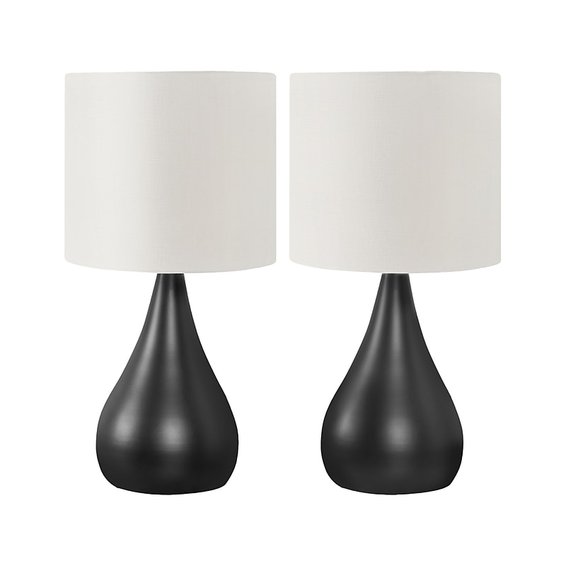 Monarch Specialties Inc. Incandescent Table Lamp, Black/Ivory, 2/Set (I 9639) image 1