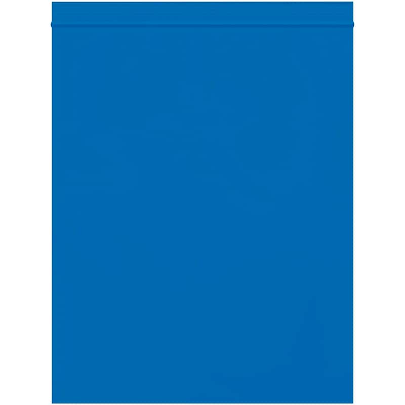 8" x 10" Reclosable Poly Bags, 2 Mil, Blue, 1000/Carton (PB3635BL) image 1