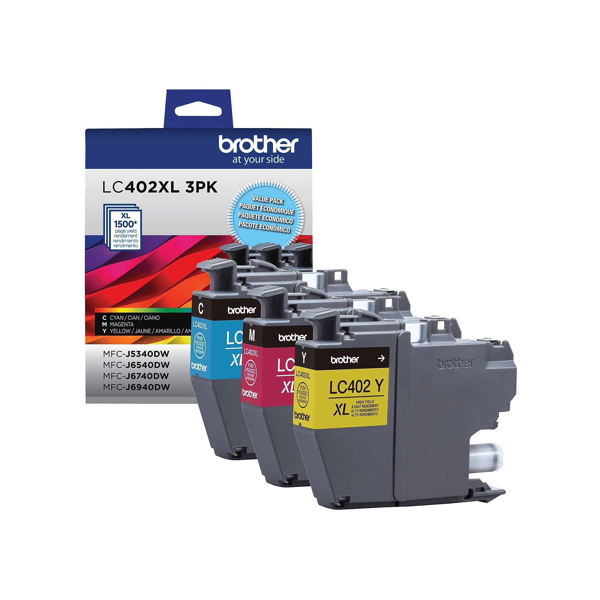 Brother LC402XL Assorted Colors High Yield Ink Cartridges, 3/Pack (LC402XL3PKS) Sansujyuku sansujyuku.com