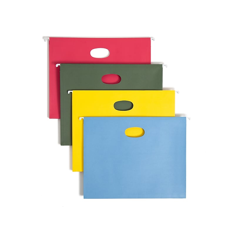 Smead Hanging File Folders, 3 1/2" Expansion, Letter Size, Assorted Colors, 4/Pack (64290) image 1