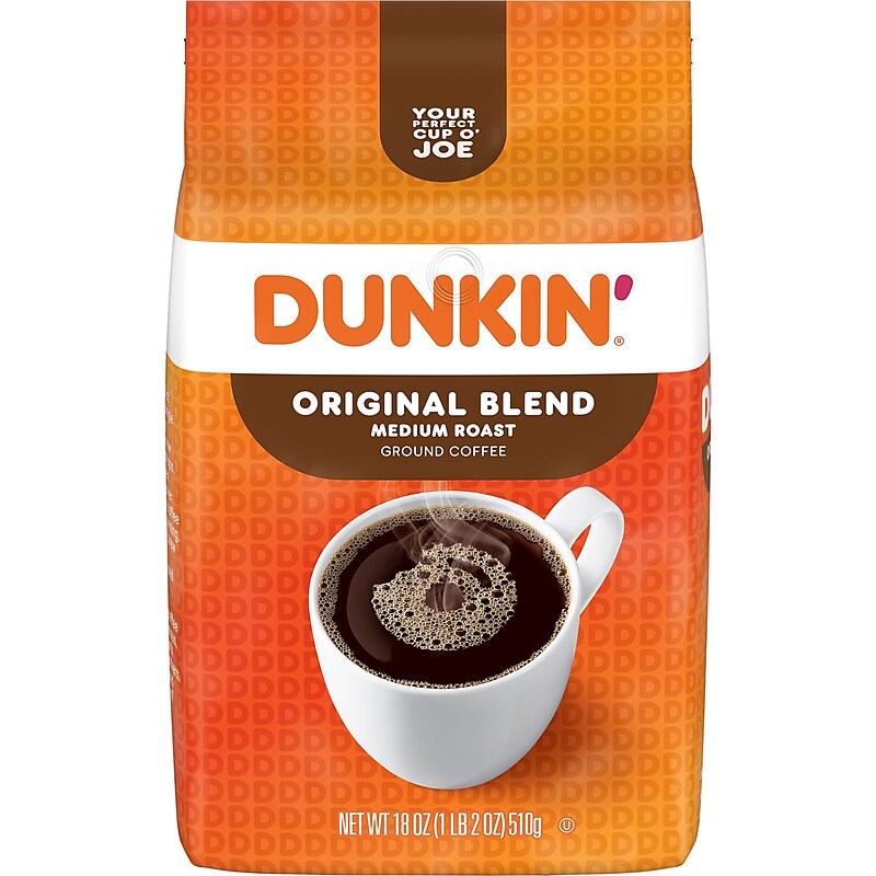 Dunkin' Original Blend Ground Coffee, Medium Roast, 18 oz., Each (8133400678) image 1