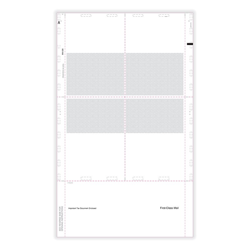 ComplyRight 2025 Pressure-Seal W-2 Tax Form, 1-Part, 4-Up, Copy B and C, 500/Pack (5225B) image 1