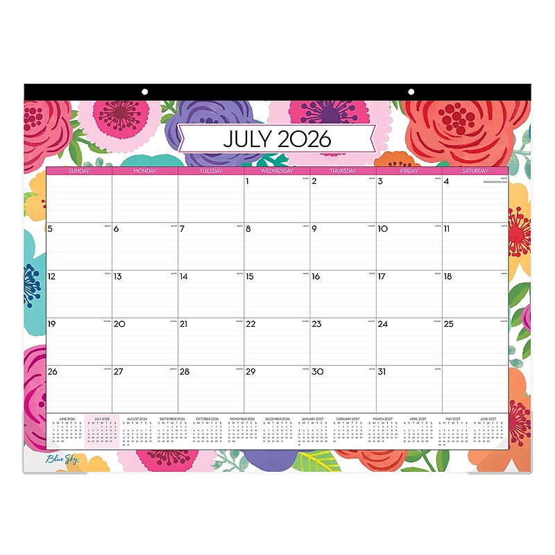 2026-2027 Blue Sky Mahalo 17" x 22" Academic Monthly Wall Calendar, Assorted Colors (100157-A27) image 1