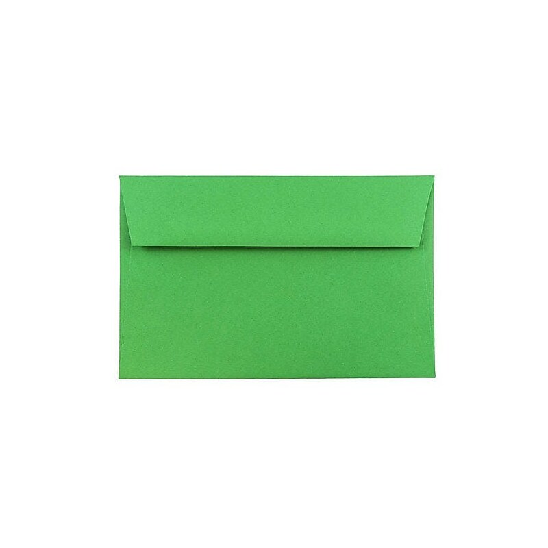 JAM Paper A9 Booklet Envelope 5 3/4" x 8 3/4", Green, 100/Pack (98176d) image 1