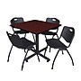 Regency 36" Laminate, Melamine and Steel Square Lunch Table with Stacker Chairs Black (TKB3636MH47BK)~#|#~60AA3D18-829A-4AD6-8C34B5A0D49BB848_sc7