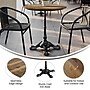 Flash Furniture TopGuard 31.25" Round Wood Dining Table with X-Base, Natural/Black Base (STRD31NATSI2222)~#|#~60AC3E04-6C2B-4269-9E9F835C744D8544_sc7