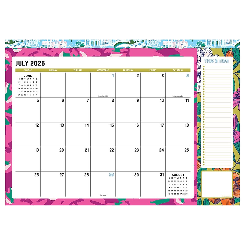 2026-2027 TF Publishing Maximal Mirage 17" x 12" Academic Monthly Desk Pad Calendar (AY27-8504) image 1
