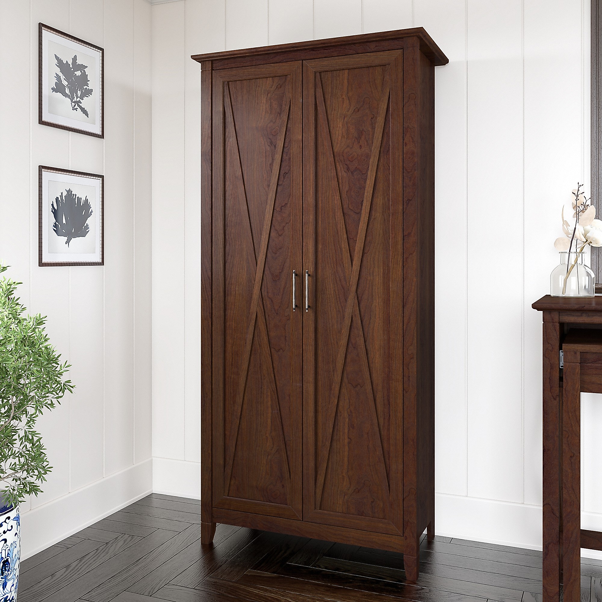 Bush Furniture Key West 66″ Tall Storage Cabinet with Doors and 5 Shelves, Bing Cherry (KWS266BC-03) Sansujyuku sansujyuku.com