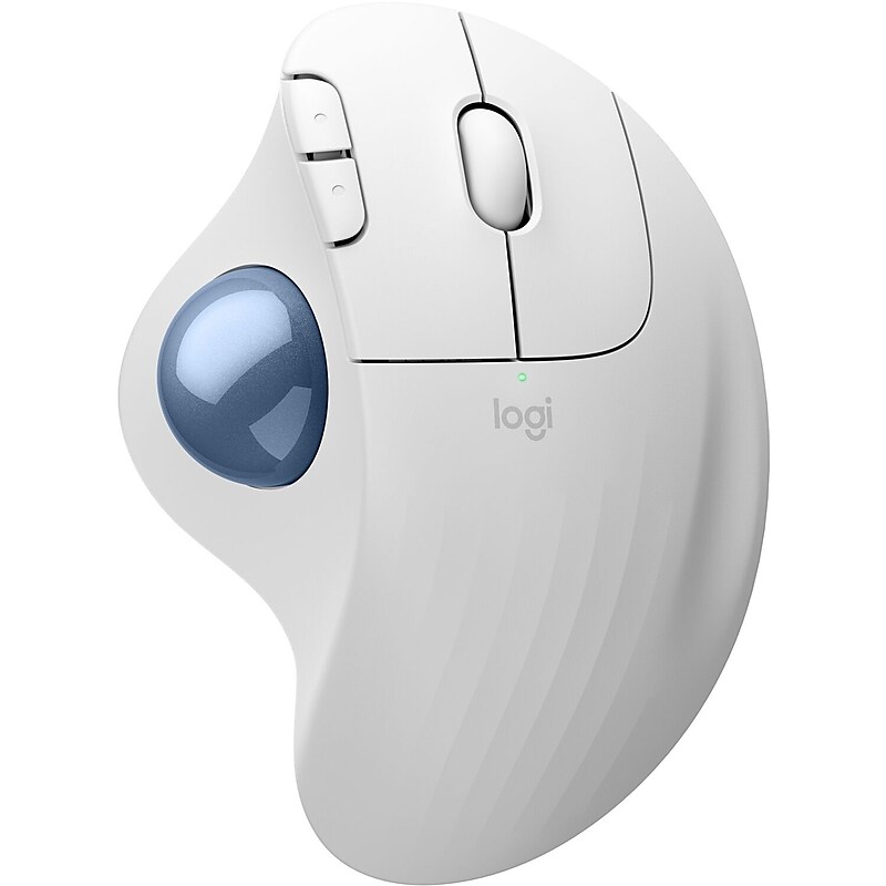 Logitech Ergo M575S Wireless Ergonomic Trackball Mouse, Off-White/Blue (910-007028) image 1