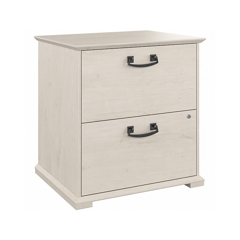 Bush Furniture Homestead 2-Drawer Lateral File Cabinet, Letter/Legal Size, Lockable, Linen White Oak (HOF129LW-03) image 1