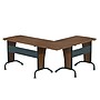 Techni Mobili Deluxe L-Shaped Desk with Inline Team Desk Option, Walnut/Grey(RTA-3806-M615)~#|#~60C6863F-756E-4B02-924B88554E6BE829_sc7