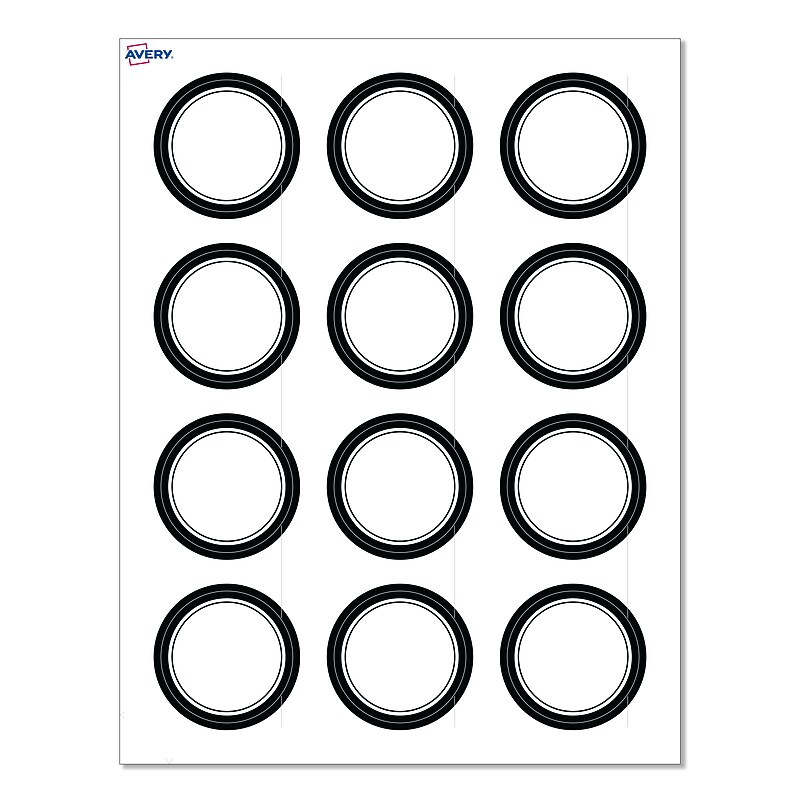 Avery Laser/Inkjet Circle Multipurpose Labels, 2" Dia., White, 120/Pack (S00D2B) image 1