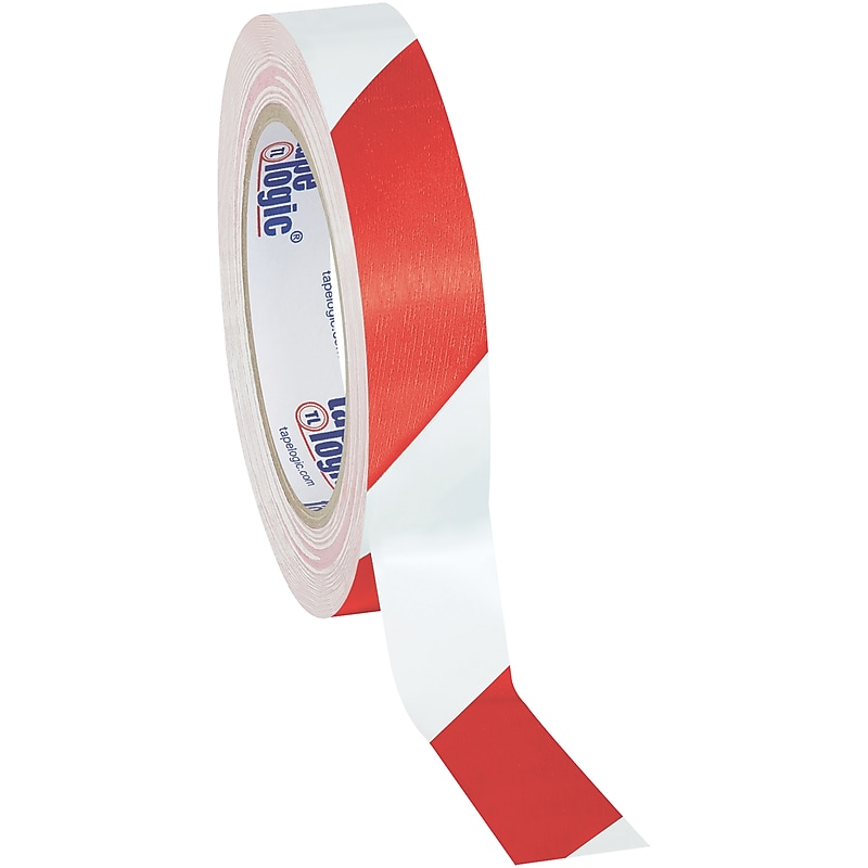 Tape Logic Safety Tape, 1" x 36 yds., Red/White, 3/Carton (T91363PKRW) image 1