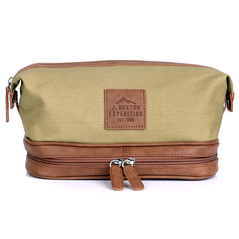 Julia Buxton Expedition II Huntington 9.5" Canvas Toiletry Bag, Tan (EX91717.TN) image 1
