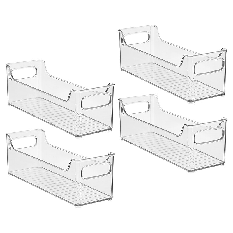 iDESIGN Medium Stackable Plastic Storage Bin, Clear, 4/Pack (28345M4) image 1