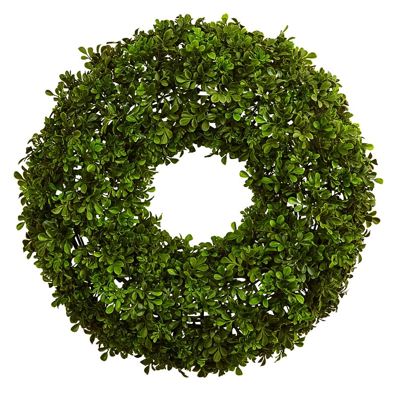 Nearly Natural 22-in Boxwood Wreath (4554) image 1