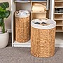 Household Essentials Handwoven Water Hyacinth Oval Hamper Set with Cotton Lining, Natural, 2/Set (HE1163)~#|#~60D20C54-0555-4629-AB6AC6053829CEE2_sc7