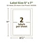Avery EcoFriendly Laser/Inkjet Rectangle Multipurpose Labels, 5" x 7", White, 50/Pack (94258)~#|#~60D97306-74CB-42FB-AD33E20C311A9B75_sc7