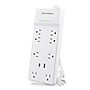 CyberPower P806UC15 Home Office 8-Outlet Surge Protector, 1-USB-C Port, 1-USB-A Port, 6 ft. Cord, 2400J Surge Suppression, White~#|#~60DDDDE9-4B91-437E-A062F149943601D4_sc7