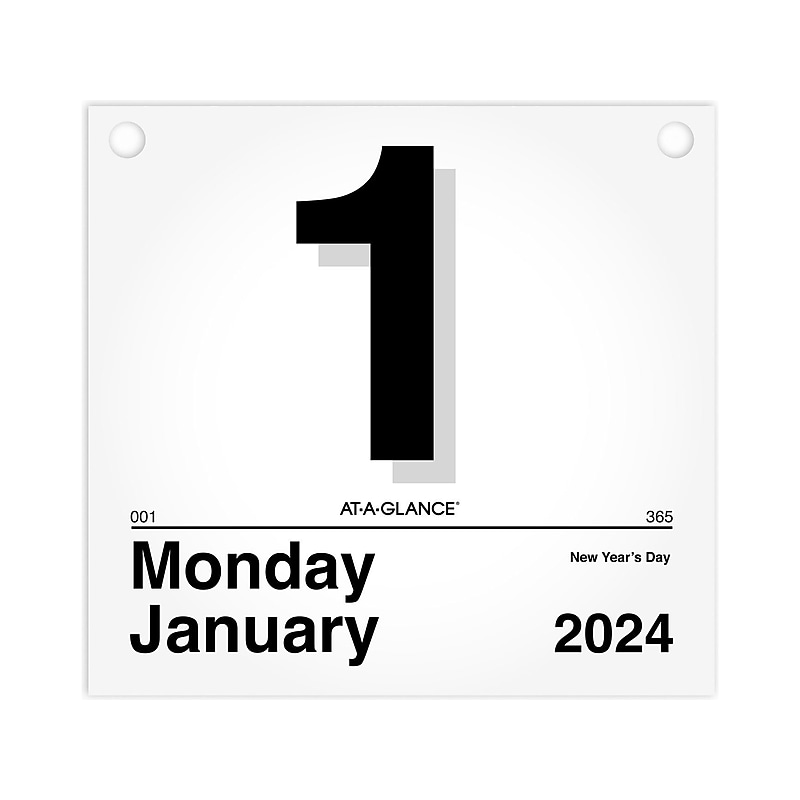2024 AT-A-GLANCE Today Is 8.5" x 8" Daily Wall Calendar Refill, White/Black (K4-50-24) image 1