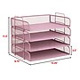 Staples Metal Mesh Side Loading Stackable Letter Tray, Letter Size, Dusty Pink, 4/Pack (ST63842)~#|#~60E04AB1-6415-41B1-A3312CA9050E7FD8_sc7