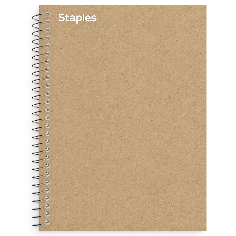 Staples Premium 1-Subject Notebook, 5.875" x 9", College Ruled, 100 Sheets, Brown (ST52120N) image 1