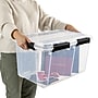 Sterilite 54 Quart Gasket Box with Lid, Plastic, Clear/Black, 4/Carton (39349004)~#|#~60EC2B22-79FC-4389-AA01D8C55FBBAC03_sc7