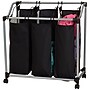 Household Essentials 3-Section Laundry Sorter with Wheels, Metal, Silver (HH9117)~#|#~60EC9AED-F12B-461E-BD2DEB3915DC7E05_sc7